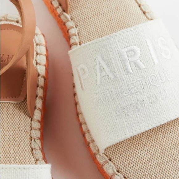 H&M Paris theme orange and white espadrille sandals 38 - Picture 5 of 11